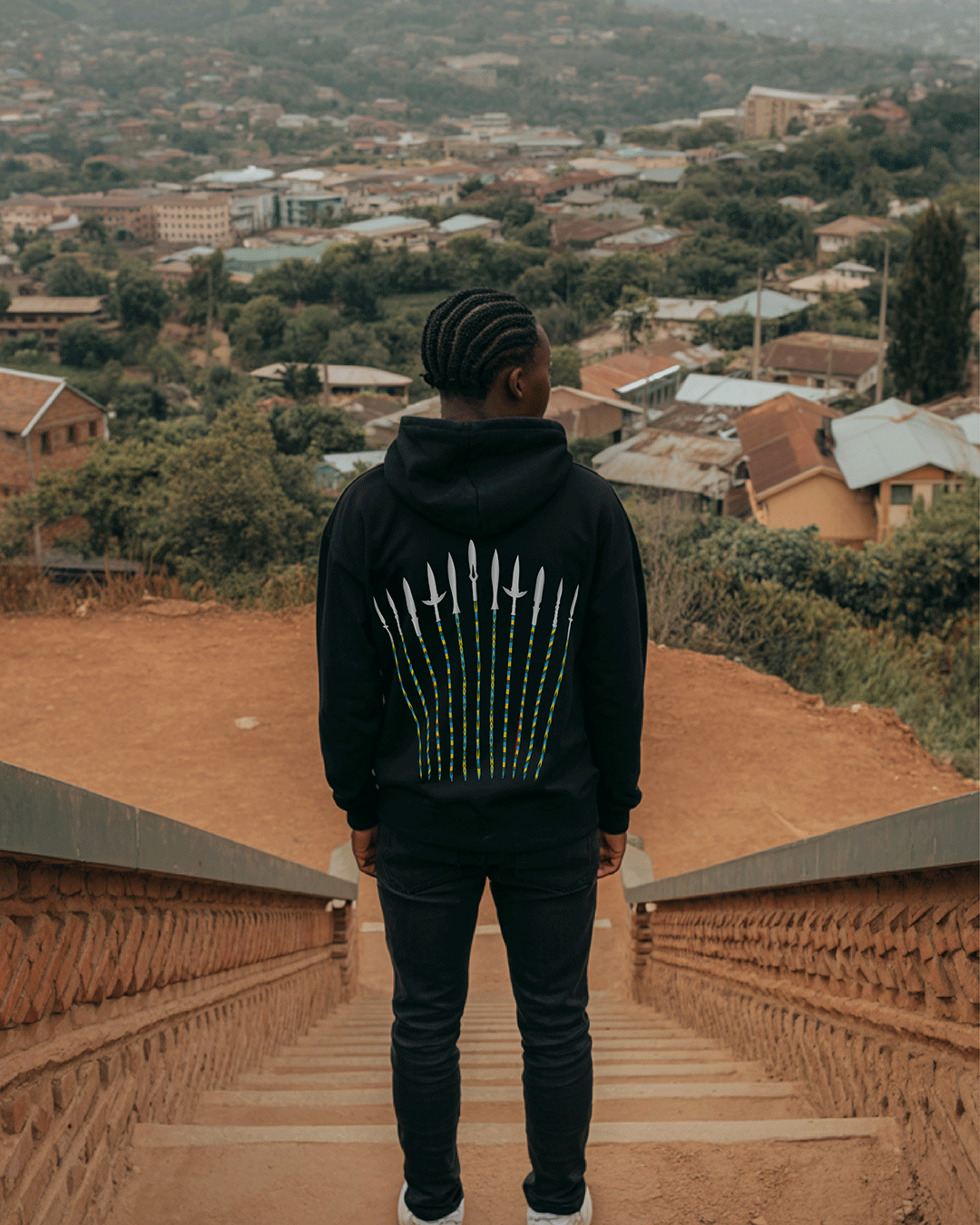IZA limited edition hoodie front - From The Hills Rwandan fashion made in Rwanda