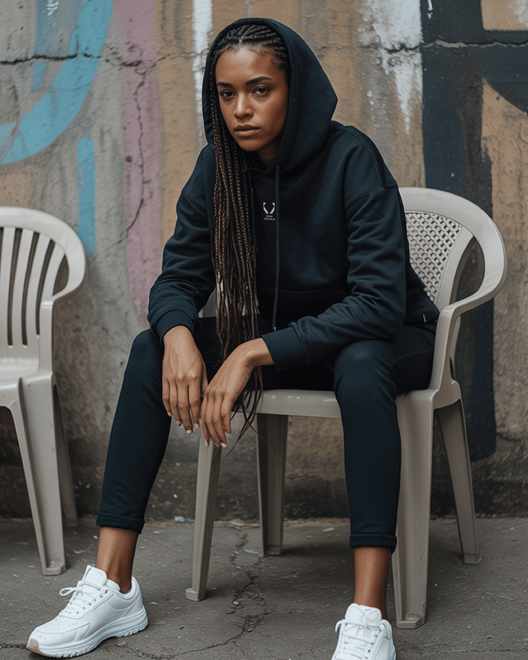 KIZA Spears Rwanda hoodie limited edition black - premium Kigali streetwear front back view